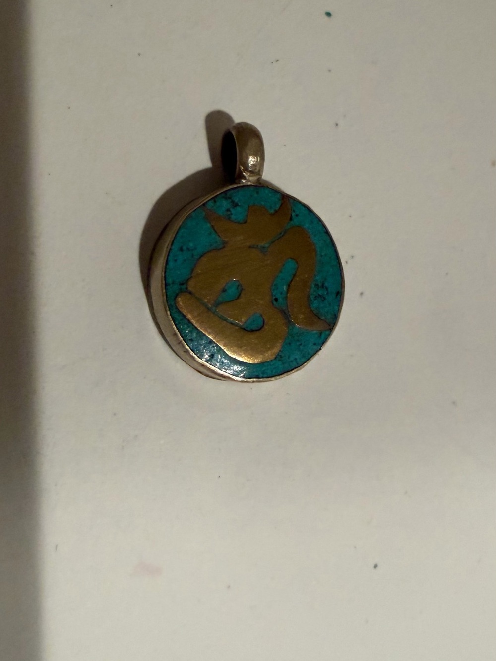 Turquoise and Gold Round Pendant Necklace - Women Jewelry